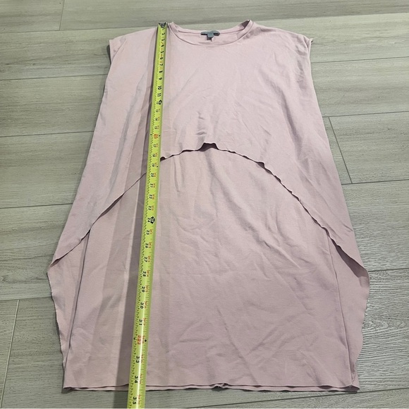 COS Circle Cut Layer Knit Mini Dress Size XS Extra Small Pink Travel Easy Fit - Picture 5 of 12